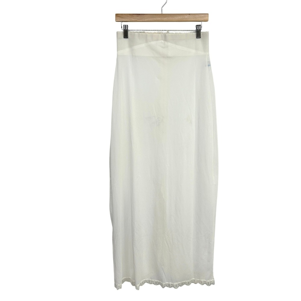 Vintage White Lace Slip Skirt Long Maxi Lingerie Tagged 16 (fits 6-8) Bridal